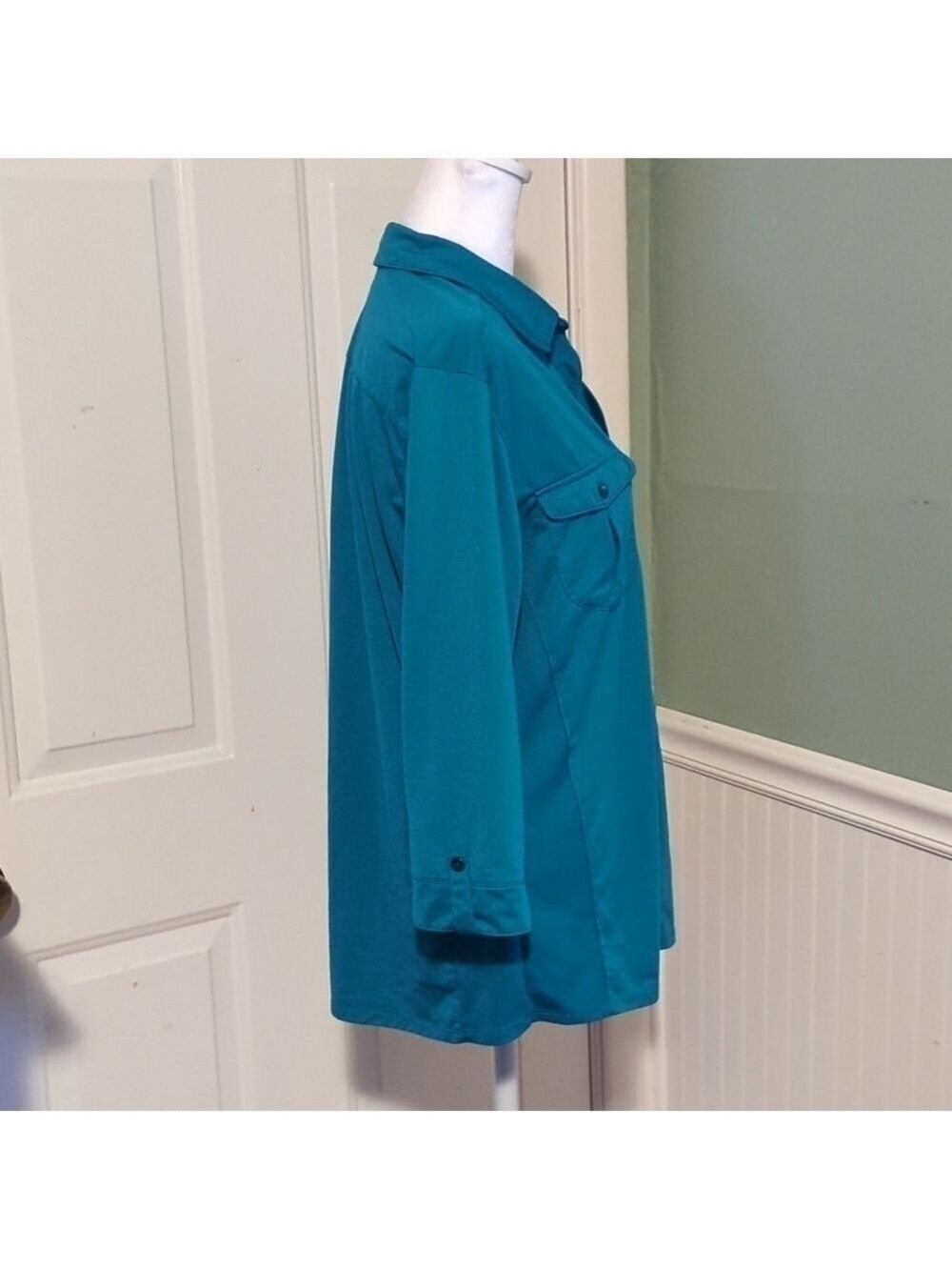 OGIO Polo Shirt Ladies Large Teal V-Neck - Picture 8 of 13